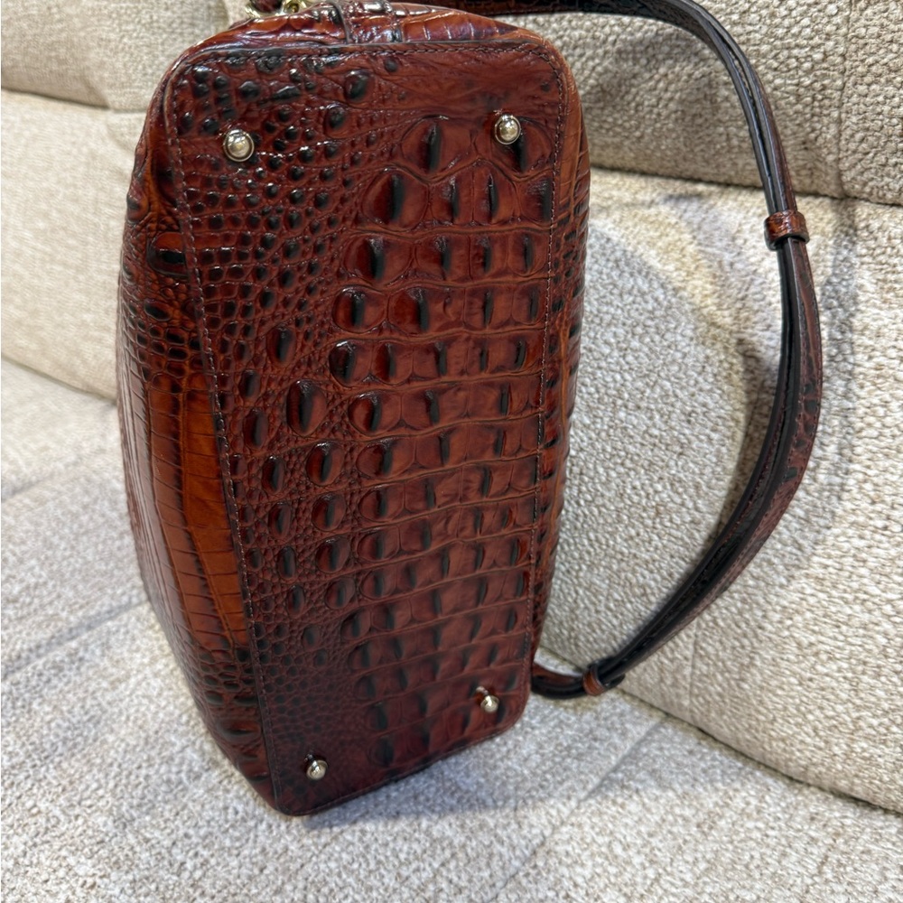 Brahmin Large Duxbury Satchel Brown Croc-Embossed Leather bag - Picture 4 of 16